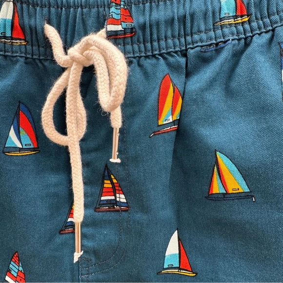 Forever 21 Teal Sailboat Print Swim Trunks Men’s Medium - Picture 2 of 7